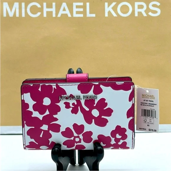 Michael Kors Pink Floral Wallet - Picture 2 of 14